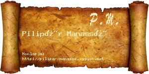 Pilipár Manassé névjegykártya